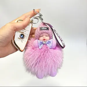 Cute and Adorable Furry Pom Pom Keychain - Cute Charms for Phone, Bag,Fashion Accessories, Gifts for Women Girls Fashionable Keychain