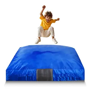 VEVOR Crash Pad Sensory, 5x5 ft Kids Room Stuff with Foam Blocks & Washable Cover, Large Soft Foam Landing Mat, Baby Playgym Equipment for Children Jumping & Relaxing