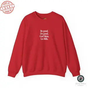 Be good. Do good. God bless. Go Bills. Josh Allen MVP Crewneck Sweatshirt