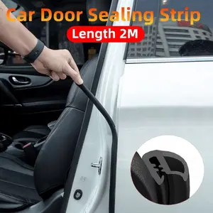 Universal 2m Car Door Edge Seal Strip Rubber B-Pillar Waterproof Dustproof Weatherstrip Car Soundproof Auto Sealant Strip Fits Car Door Protector