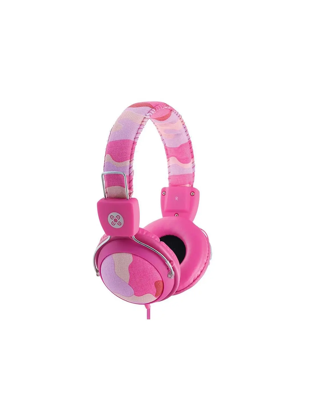 Moki 404008304-00 Camo Audio Headphones with In-Line MIC, Control Button & Pink Finish - Acchpcamp