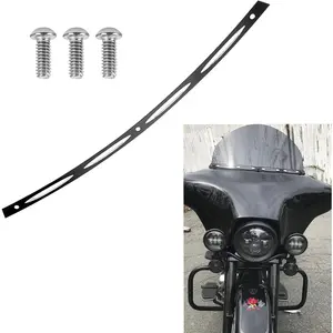 4 Slotted Track Batwing Fairing Windshield Windscreen Trim Molding Clips Motorcycle Accent Accessory for Touring 1996-2013 Black