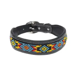Dodger Trail Handcrafted Padded Beaded Dog Collar
