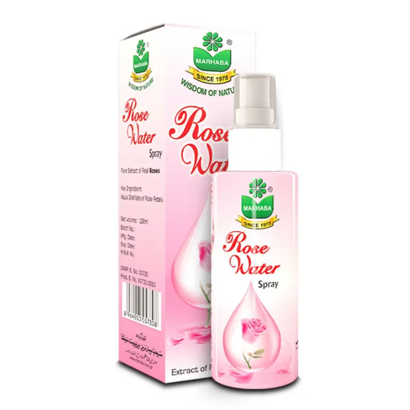 Marhaba Rose Water 120ml – 100% Natural Skin Toner & Hydrating Mist | Refresh, Soothe & Glow! Skincare Comfort Facial Hydrate Moisturizers Soothing