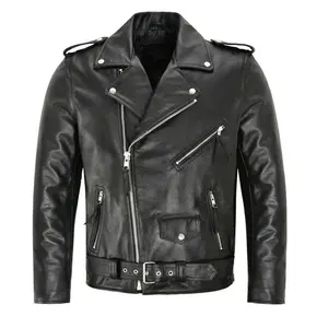 Men PU Leather Jacket Motorcycle Fashion Slim Fit Leather Coat Menswear Tops
