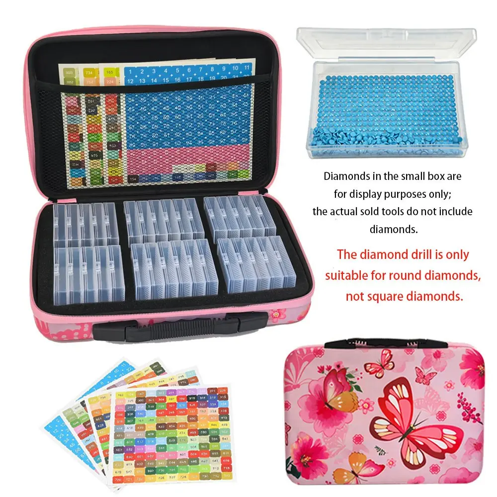32-Compartment Diamond Painting Storage Box, Clear Stackable Bead Organizer for Round Drills, Ideal for Craft Enthusiasts, Essential Art Supplies