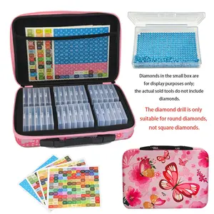 DIY Diamond Painting Tool Kit, Round Drill Storage Box, Dual-Use Organizer, 32 Slots, Ideal for Craft Enthusiasts, Essential Art Supplies