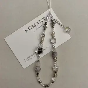 Fashion Beaded Phone Strap with Star Beads, Phone Charm, Personalized Cellphone Accessory for Smartphone Camera Earphone, Unique Gift Decoration