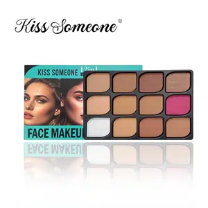 12 Colors Contour Palette, Blush Highlighter Bronzer Powder, All-In-One Makeup Palettes, Blendable Matte Shimmer Illuminator, All Day Illuminator, Facial Makeup Palette, Contouring Palette