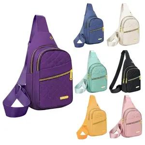 Summer Quilted Fanny Pack, New Summer Outfits 2025 All-match Large Capacity Crossbody Bag, Unique Bags,Casual Solid Color Designer Chest Bag for Daily Use, Fashionable Large Capacity Sling Bag