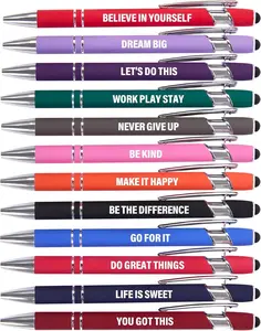 Actsun 12 Pack Funny Pens with Inspirational Quotes Fine Point Black Ink Touch Stylus Perfect Motivational Gift for Office Desk Accessories