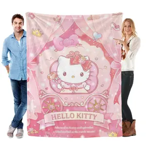Sanrio Hello Kitty Cooling Blanket Soft Lightweight Throw for Summer AC Room Adorned in Finery and Splendor Four Sizes Available