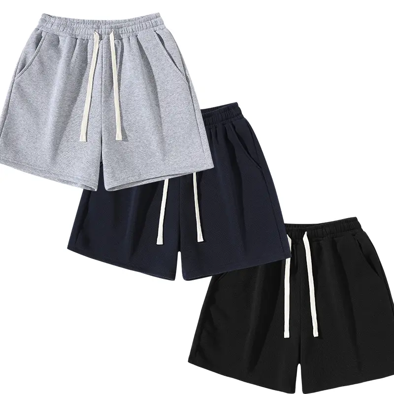 Men's Fashion Pocket Sweat Shorts - High-Quality Fleece Wide-Leg Adjustable Drawstring Bottoms, Comfy Menswear for Home, Sports, Fashion Pocket Shorts, Adjustable Men's Shorts