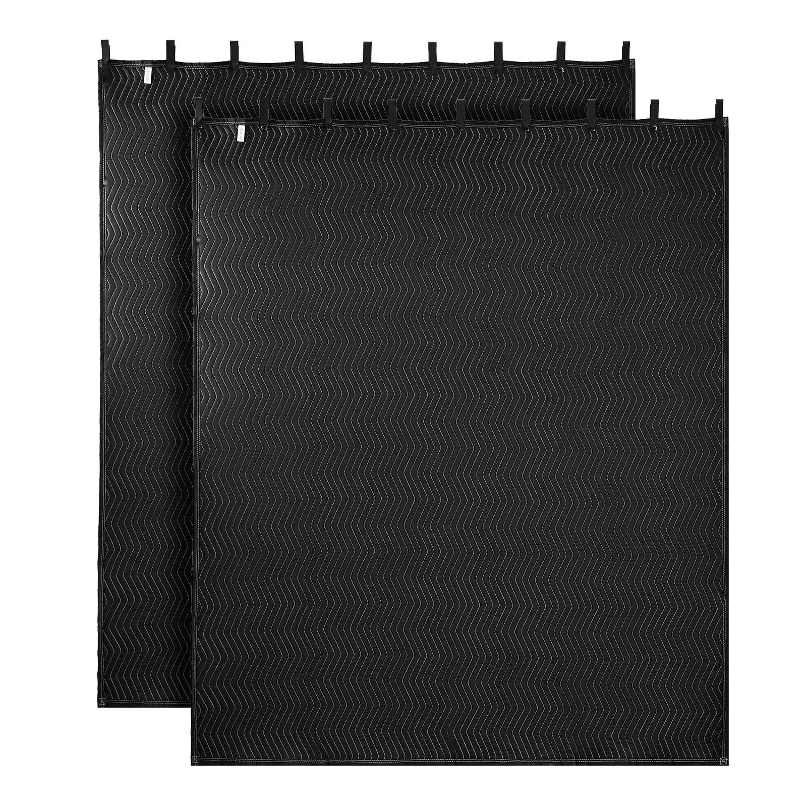 2 Pcs Sound Dampening Blankets, Soundproof Curtains With 96 X 80 In, Soundproof Blanket With Grommets, Studio Grommeted Blanket, For Window, Door, Light Blocker, Music Recording, Black