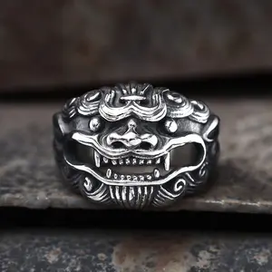 GTHIC Unisex Japanese Demon Beast Ring Stainless Steel Ghost Jewelry for Daily Wear