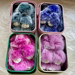 Cute Bunny Plush Keychain - Soft Stuffed Animal, Multifunctional Car Keychain, Hand Bag Charm, Cute Car Keychain Accessories