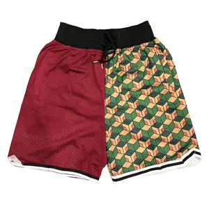 Demon Slayer Giyu Tomioko Men's Basketball Mesh Anime Shorts With Four Pockets Athletic Sweat Walking Gym Shorts