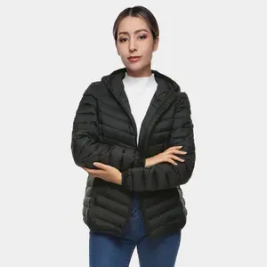 Rokka&Rolla Women's Light Packable Puffer Jacket-Black, size Medium