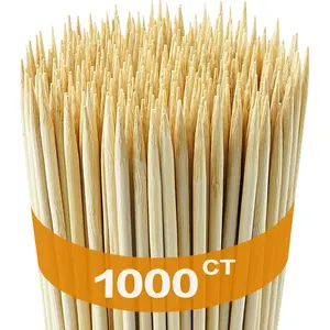 1000 Pack 12 Inch Bamboo Skewers, 4 mm Natural Wood Sticks for Grilling Crafts, Kabob, Fruit, Appetizer, Cocktail, Sausage, Chocolate Fountain, BBQ, Flower Bouquet
