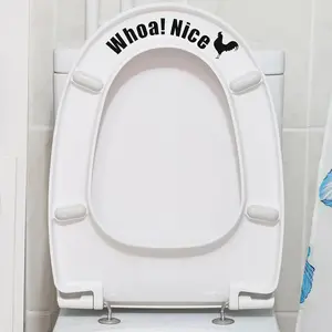 Funny Toilet Stickers,Whoa Nice Toilet Sticker Decal,Waterproof Vinyl Wall Art Sign Decor,Removable Self-Adhesiv Seat Quote Murals for WC Restroom Door Seat Decoration Bathroom Accessories