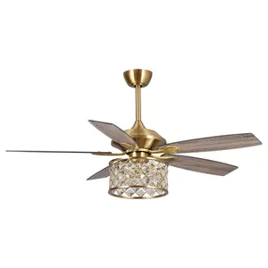 Parrot Uncle Luxurious 52" Gold Ceiling Fan with Light & Remote Control