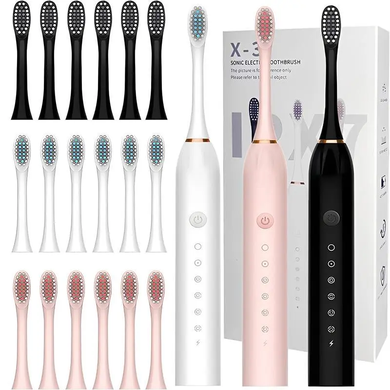 Sonic Electric Toothbrush for Adults, Rechargeable Toothbrush with 6 Brush Heads, 6 Cleaning Modes, IPX7 Waterproof