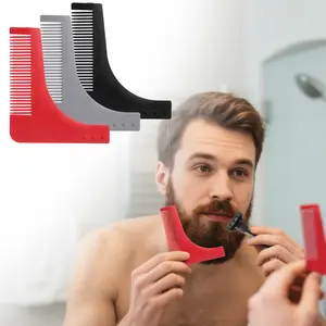 Men's Beard Comb, Professional Beard Shaping & Trimming Tool, Durable Heatless Haircare Grooming Styling Comb, Essential Shaving Guide Accessory