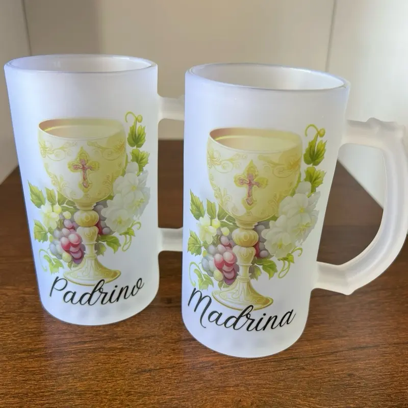 madrina y padrino 16 oz Frosted glass madrina y padrino 16 oz Frosted glass