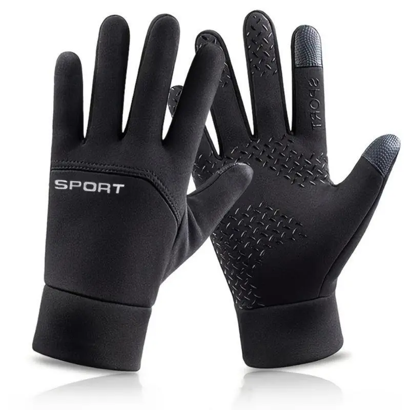 Unisex Youth Winter Sports Gloves - Anti-Skid Grip, Wind-Resistant, Water-Resistant, Thermal Suede Touchscreen Gloves with Soft Fleece Lining for Running, Cycling, Fishing, Size M, XL, Biking, Outdoor Activities