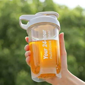 17oc Shaker Bottle Protein Shakes, Fitness Shake Cup, Sports Drinking Bottle, Suitable for Sports/Fitness Use. Comes with a Stainless Steel Mixing Ball and Markings for Ounces and Milliliters, Perfect for Smoothies and Supplements