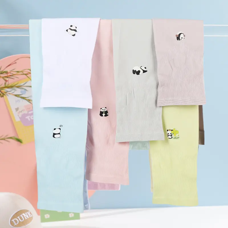 Panda cartoon sunscreen ice sleeves outdoor driving UV protection breathable ice sleeves summer ice silk arm guard hand sleeves
