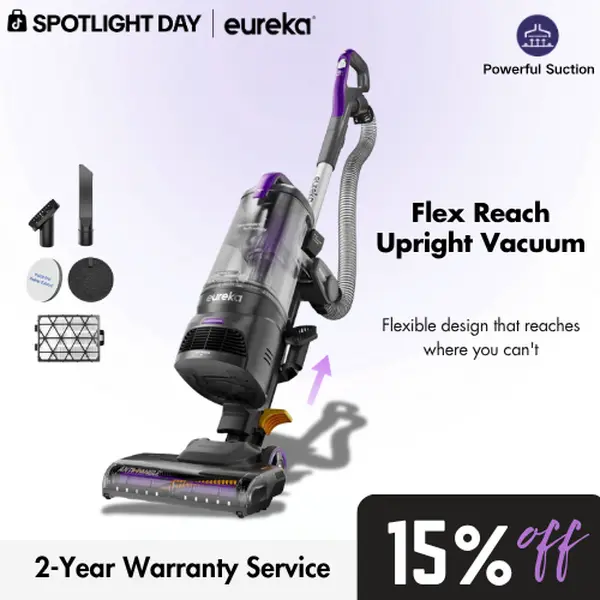 Eureka FlexReach NEU651PL Upright Vacuum Cleaner with Lift-Up Pod & Anti-Tangle Brushroll for Carpet & Hard Floors, Purple, 960W Motor, Deep Cleaning, Jumpstart Sale, Powerful Suction, Flexible Design, DealsForYouDays