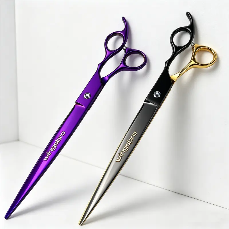 wingsbro 9 Inches Right-Handed Dog Grooming Flat Scissors, Professional Comfortable Grooming Tool for Large Breeds, Easy to Handle, Precision Cutting for Pet Hair Care Trimming
