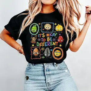 【100% cotton】 It’s Okay To Be Different T-shirt, Positive Message Graphic Tee, Autism Awareness Shirt, Teacher Support Top, Inclusive Classroom