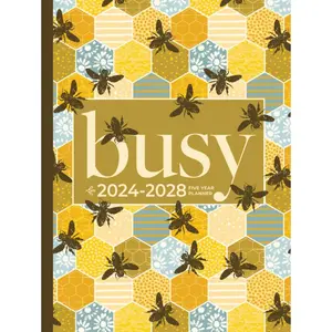 5 Year Monthly Planner 2024-2028 | Large | Busy Bumble Bee Hive (hardcover): Calendar Book (US Federal Holidays, Moon Phases, Vision Board) Five Years / 60 Months: January 2024 – December 2028 Hardcover – August 25, 2023