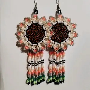 sunflower beaded earrings