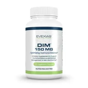 Evexias DIM 150 MG, edible dietary vitamin supplement 60 vegetarian capsules Healthcare Fitness