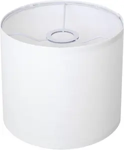 White Linen Small Drum Lampshade, 8.66" Top x 8.66" Bottom x 7.87" High Lamp Shade, Lamp Shade Replacement for Table and Floor Lamps, Pendant Light,Handcrafted Lampshade,Easy Assembly