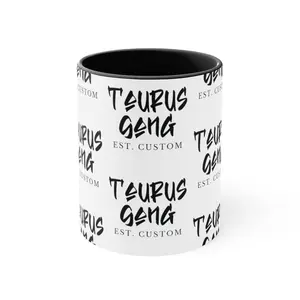 Unique Taurus Zodiac Mug - Custom Black & White Coffee Cup for the Astrology Lover
