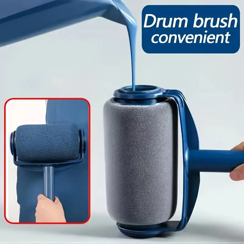 1 Multi-Functional Telescopic Handle Paint Roller Brush, 7-Inch - Leak/Spill-Proof Easy Pour Suitable for Various Paints and Dyes, Ideal Choice for Home and Project, Durable Material Misc