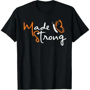 100%25 cotton Unisex Multiple Sclerosis Awareness Orange Ribbon Butterfly Shirt T-Shirt