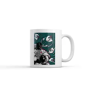 Panther Astronaut Mug Funny Sarcastic Space Graphic Novelty Coffee Cup - 11oz Funny Coffee Mugs Ceramic Printed Drinkware Cup