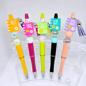 Teacher Cute 3D Smiley Notebook Focal Bling and Beaded Pen for Pre-K to 6th Grade Teachers- Black Ink ideal gift