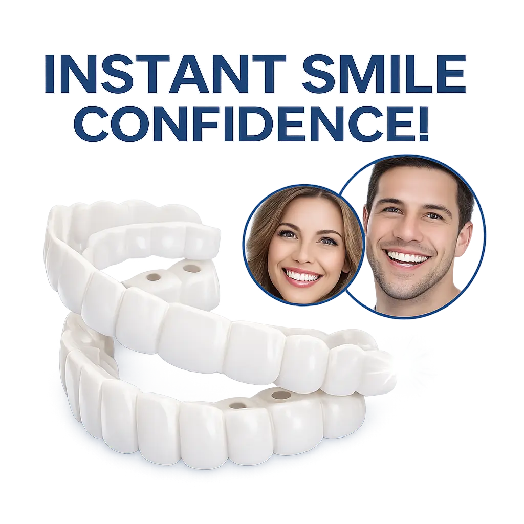 [3 Pairs] Adjustable Denture Teeth Set PerfectFit Teeth Whitening SnapOh SiliconePortable Denture Braces Decorate