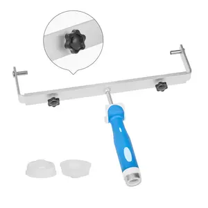 VEVOR 18-Inch Adjustable Wall Painting Roller Frame, 12-18 in Scaled Aluminum Tool with Anti-Drop Cap, Rubber Grip, Lightweight Supplies for Large-Scale Projects, Blue & Silver