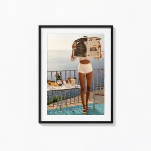 Woman Reading Newspaper Print, Fashion Magazine Art, Old Money Aesthetic, Vintage Print, Photography Prints, Museum Quality Photo Art Print