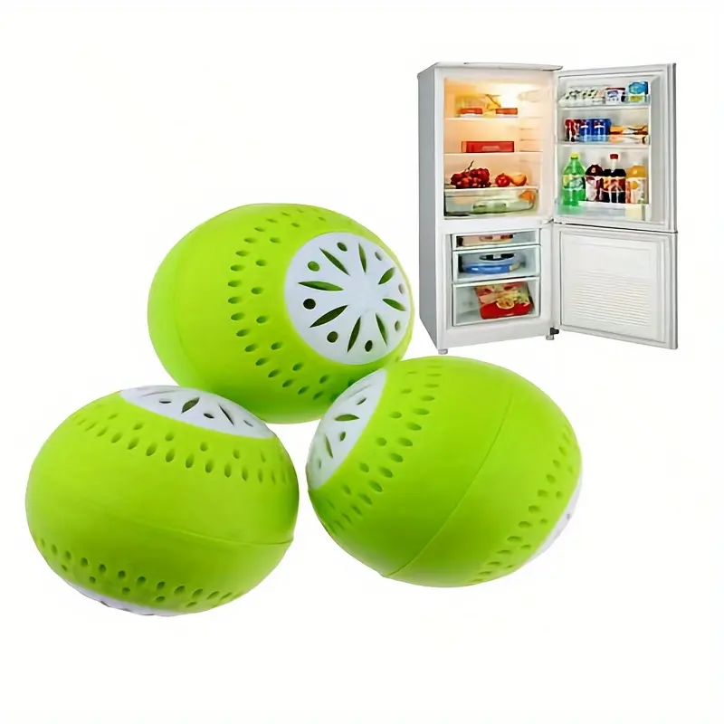 3pcs/set Refrigerator Deodorizer Balls: Active Carbon Odor Absorbers for Kitchen Storage