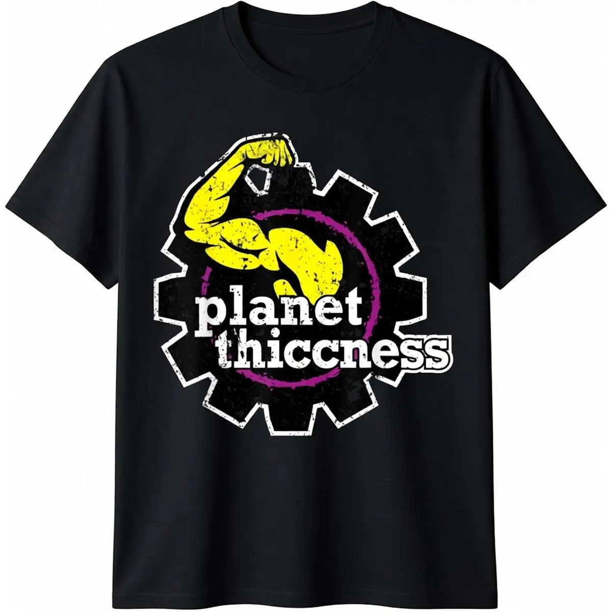 Men's 100% Cotton Short-Sleeve Round Neck Graphic T-Shirt - Planet-Themed Funny Joke Menswear Top, Casual Streetwear for Gym Workout Enthusiasts, Shortsleeve, Tshirt