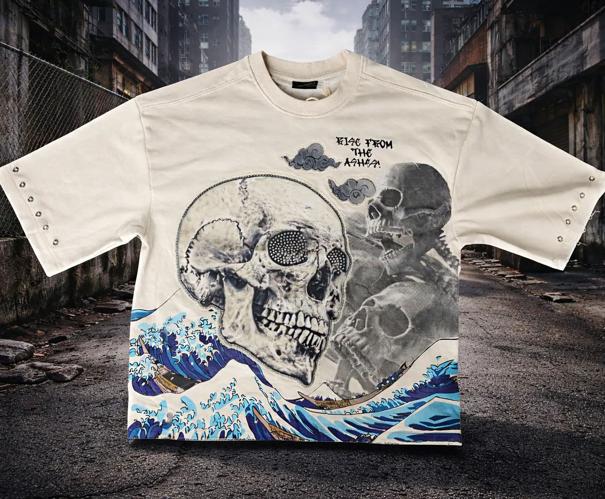RISE FROM ASHES DESIGN CROPED TEE