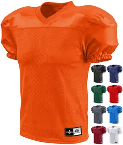 Exxact Sports Men’s Pro-Style Football Practice Jersey - Lightweight, Breathable Mesh Football Uniform, Sports Workout Top, Training Top (Orange)